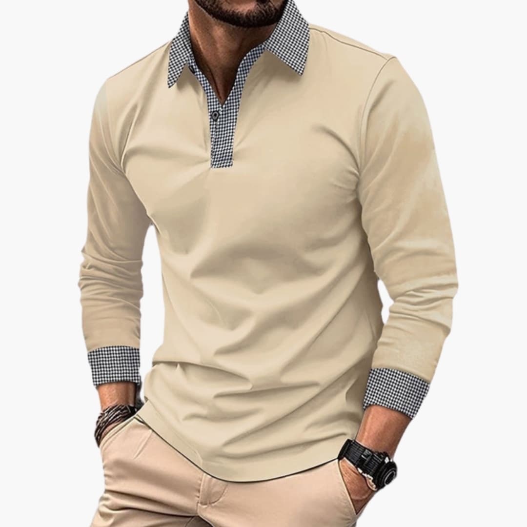 Polo Heren | Lange Mouwen & Verfijnde Contrastkraag