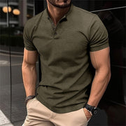 Polo Shirt Heren | Opstaande Kraag, Korte Knoopsluiting