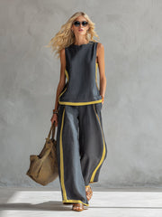 Poppy | Contrasterende vest- en broekset