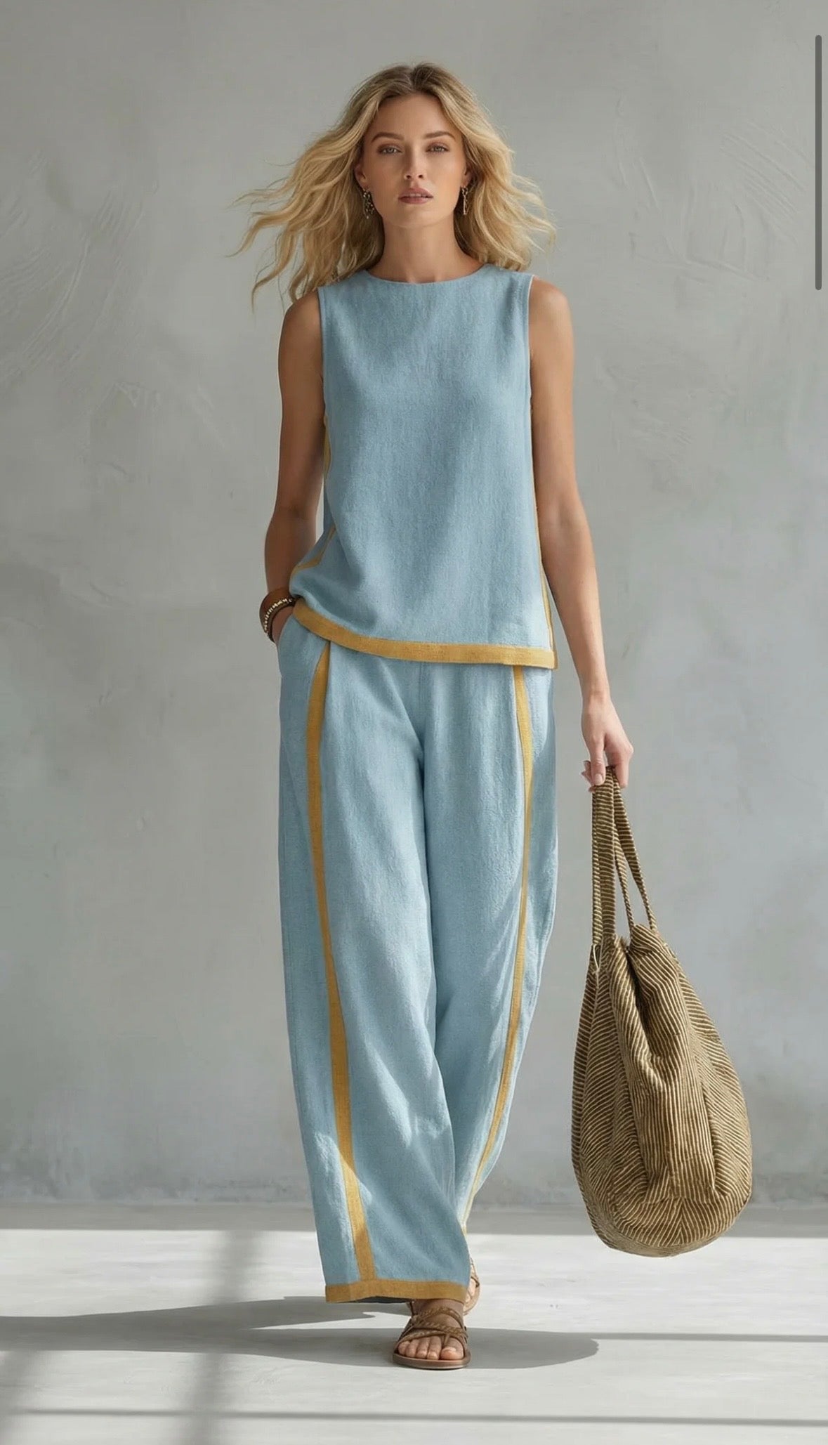 Poppy | Contrasterende vest- en broekset