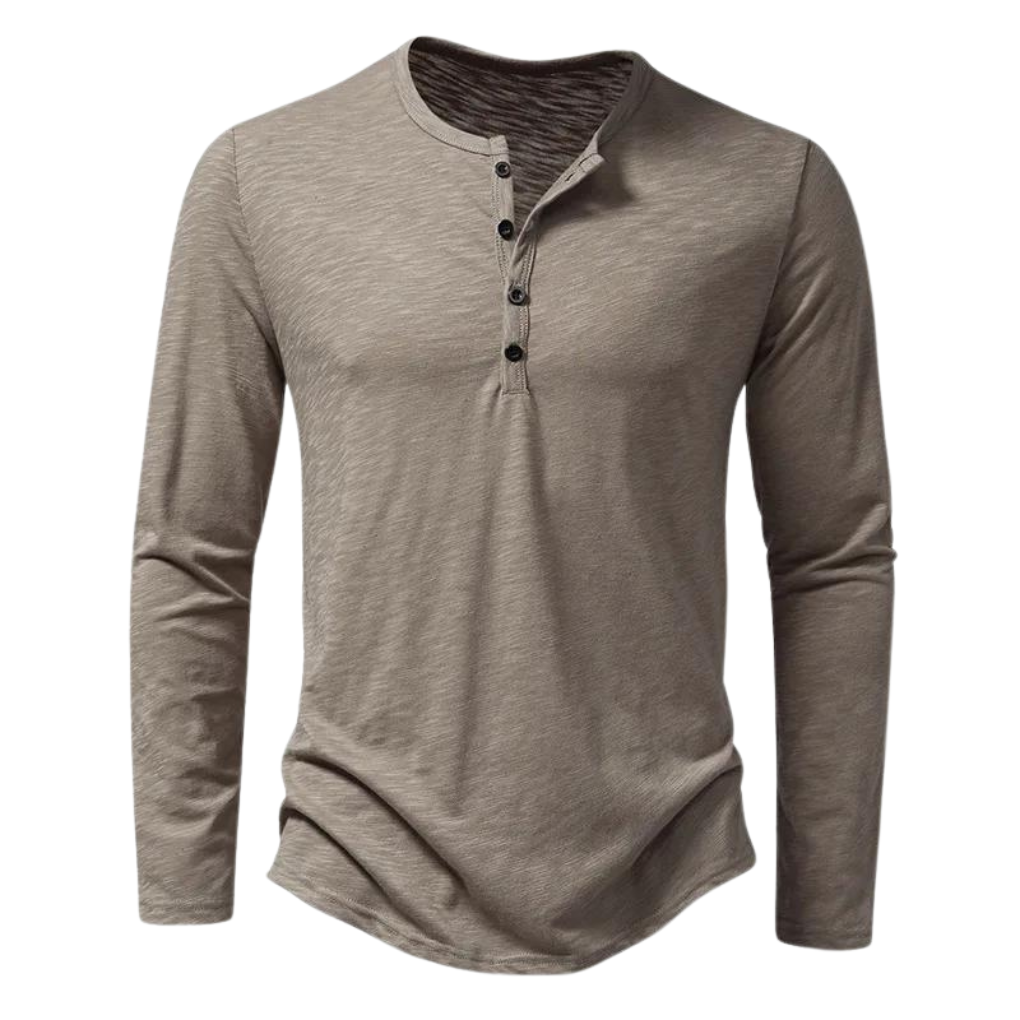 Comfortabel katoenen T-shirt met lange mouwen voor heren