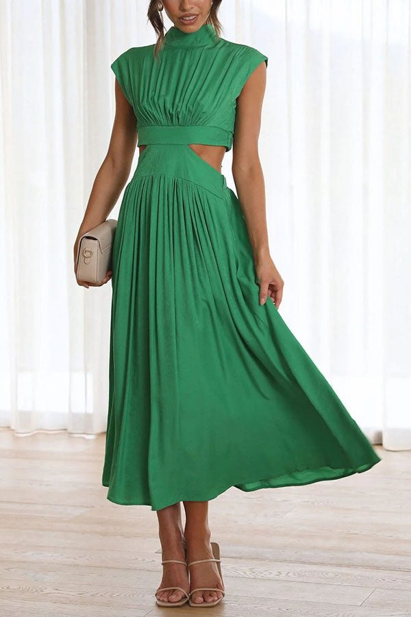 Quincy | Midi-jurk met Cut-Out en Zakken
