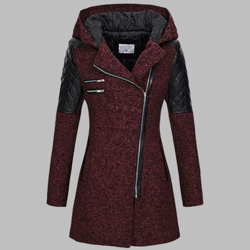 Lange winterjas met capuchon voor dames