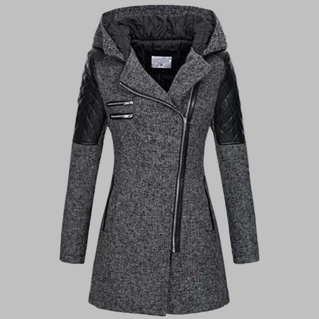 Lange winterjas met capuchon voor dames