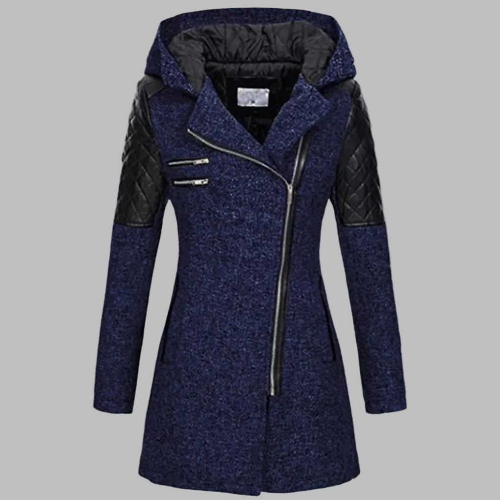 Lange winterjas met capuchon voor dames