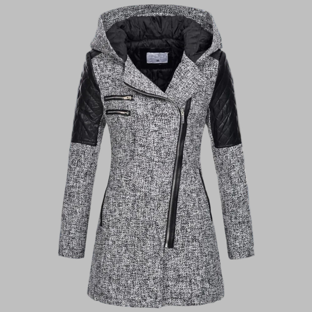 Lange winterjas met capuchon voor dames