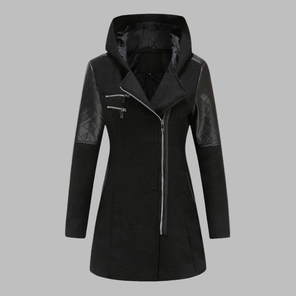 Lange winterjas met capuchon voor dames