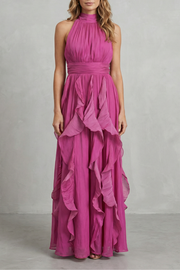 Rosamira | Elegante maxi-jurk van gegolfde chiffon