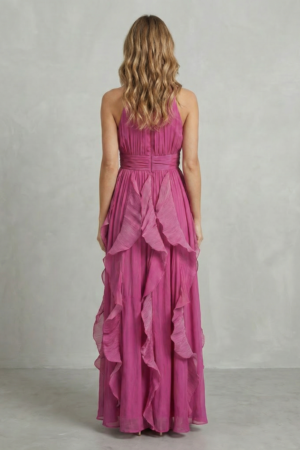 Rosamira | Elegante maxi-jurk van gegolfde chiffon