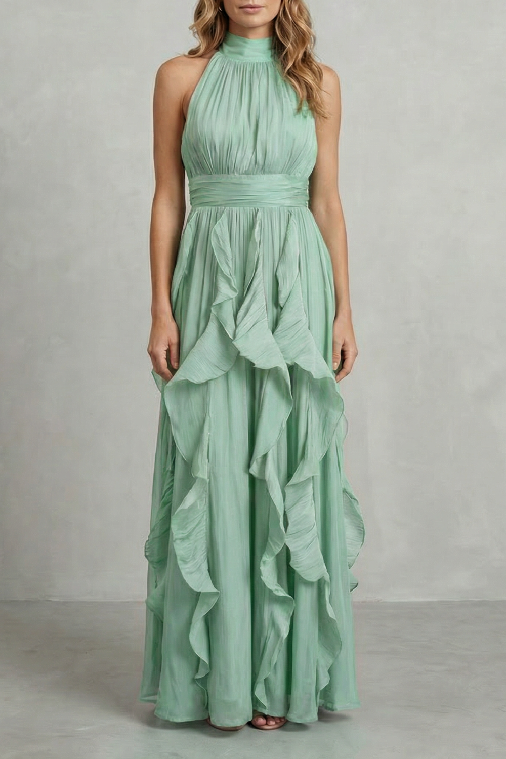 Rosamira | Elegante maxi-jurk van gegolfde chiffon