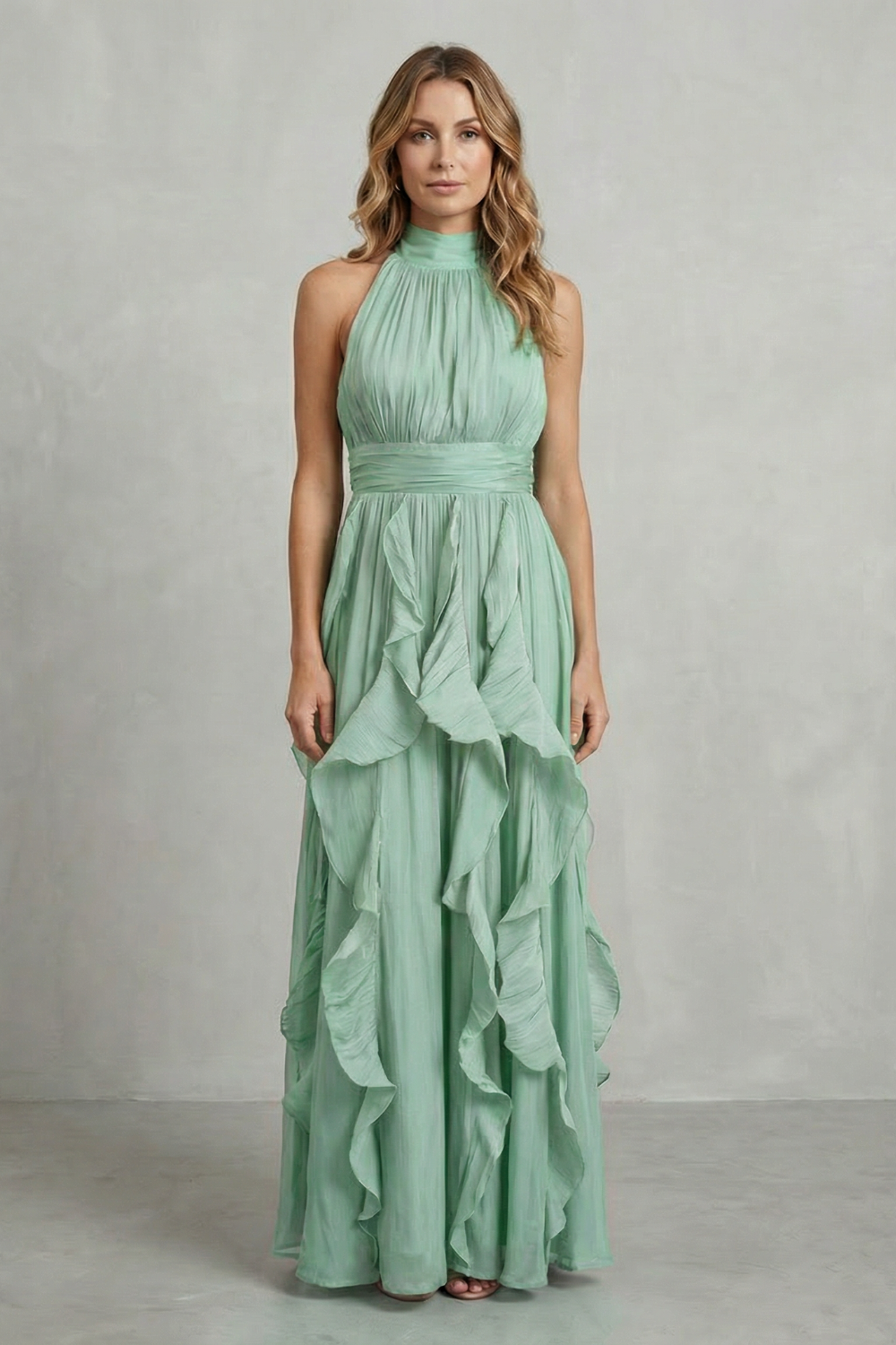 Rosamira | Elegante maxi-jurk van gegolfde chiffon