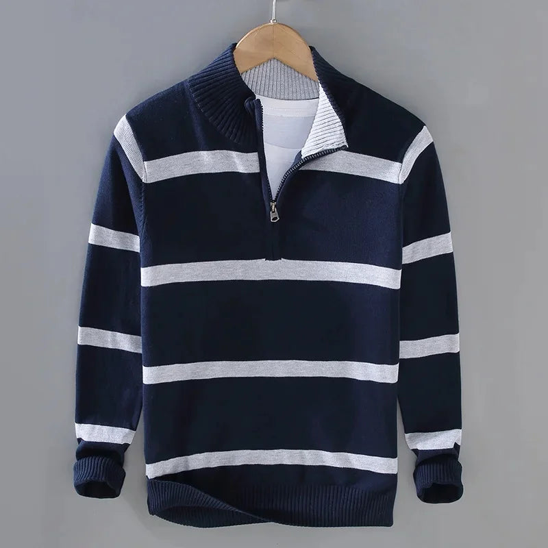 Hiro Katoenen Quarter-Zip Trui