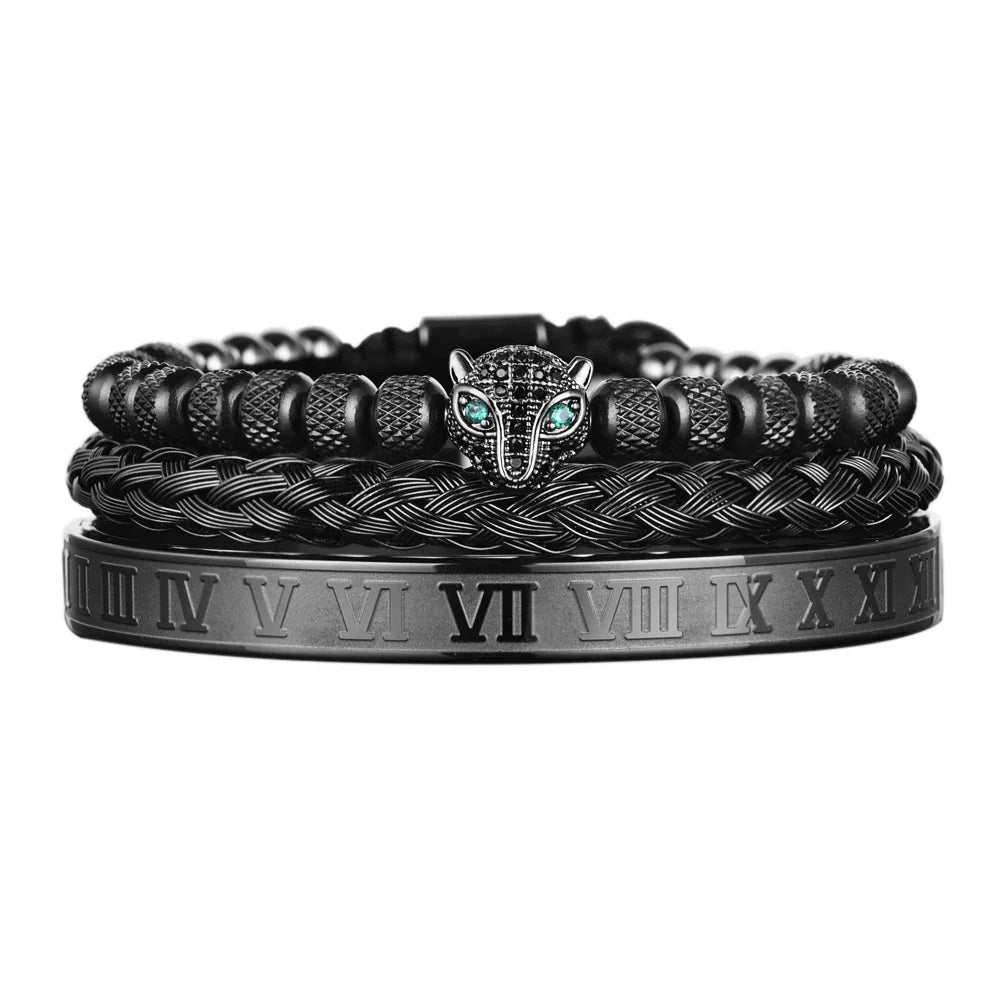 Roman Panther Drie-laags Armband Set