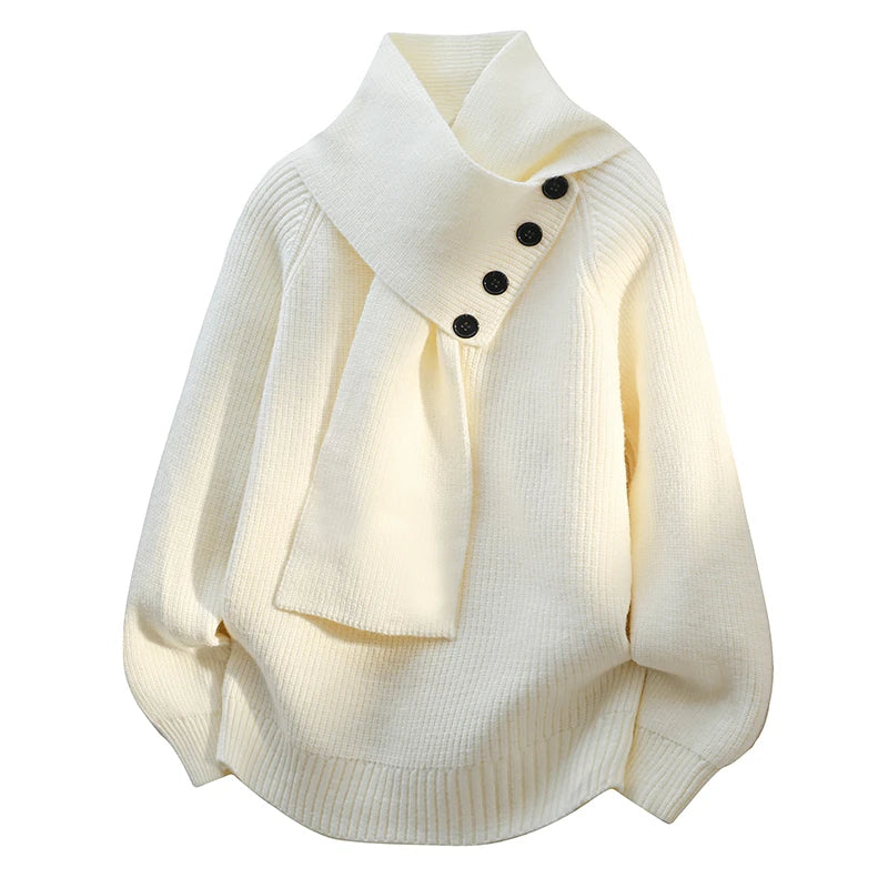 Ariane | Elegante gebreide trui met sjaalkraag