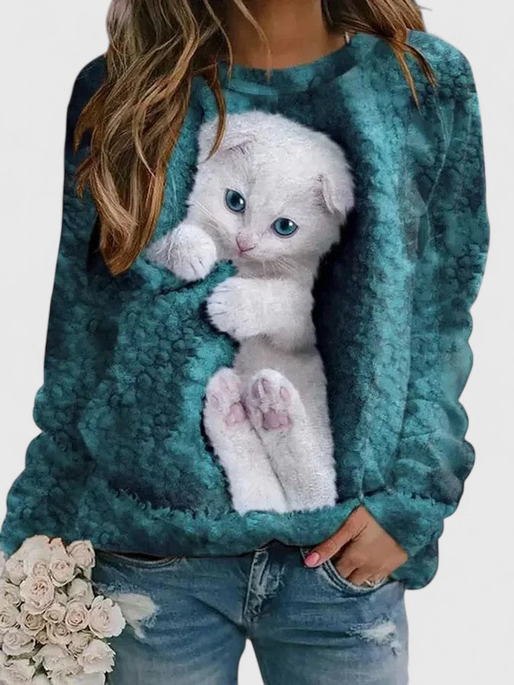 MAE – KNUS KATTENPRINT TRUI