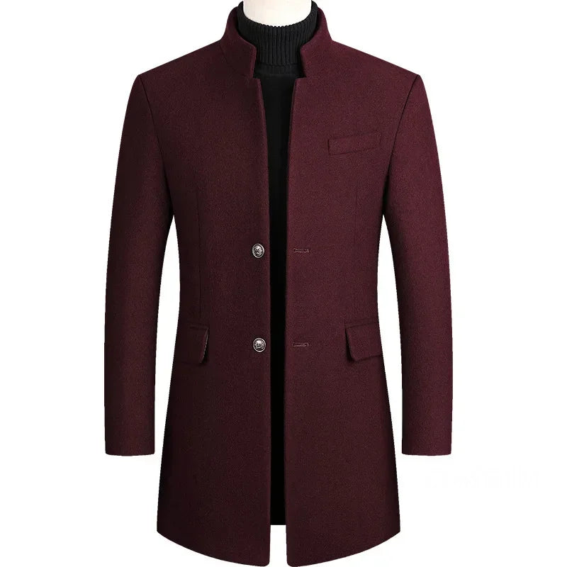 Van Laar | Zachte knit-wollen heren trenchcoat