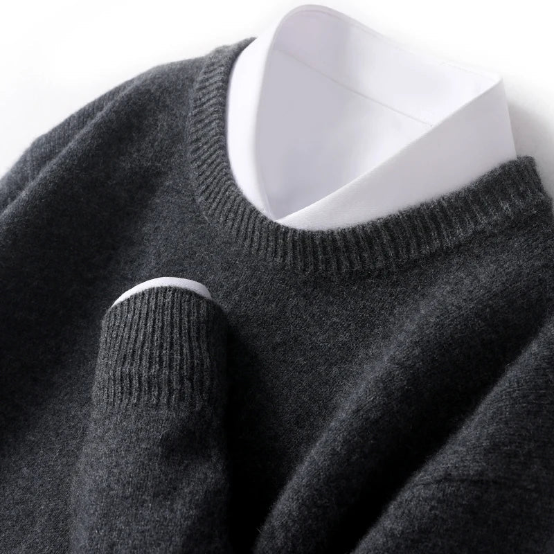 Fijngebreide Crewneck Trui Heren Regular Fit