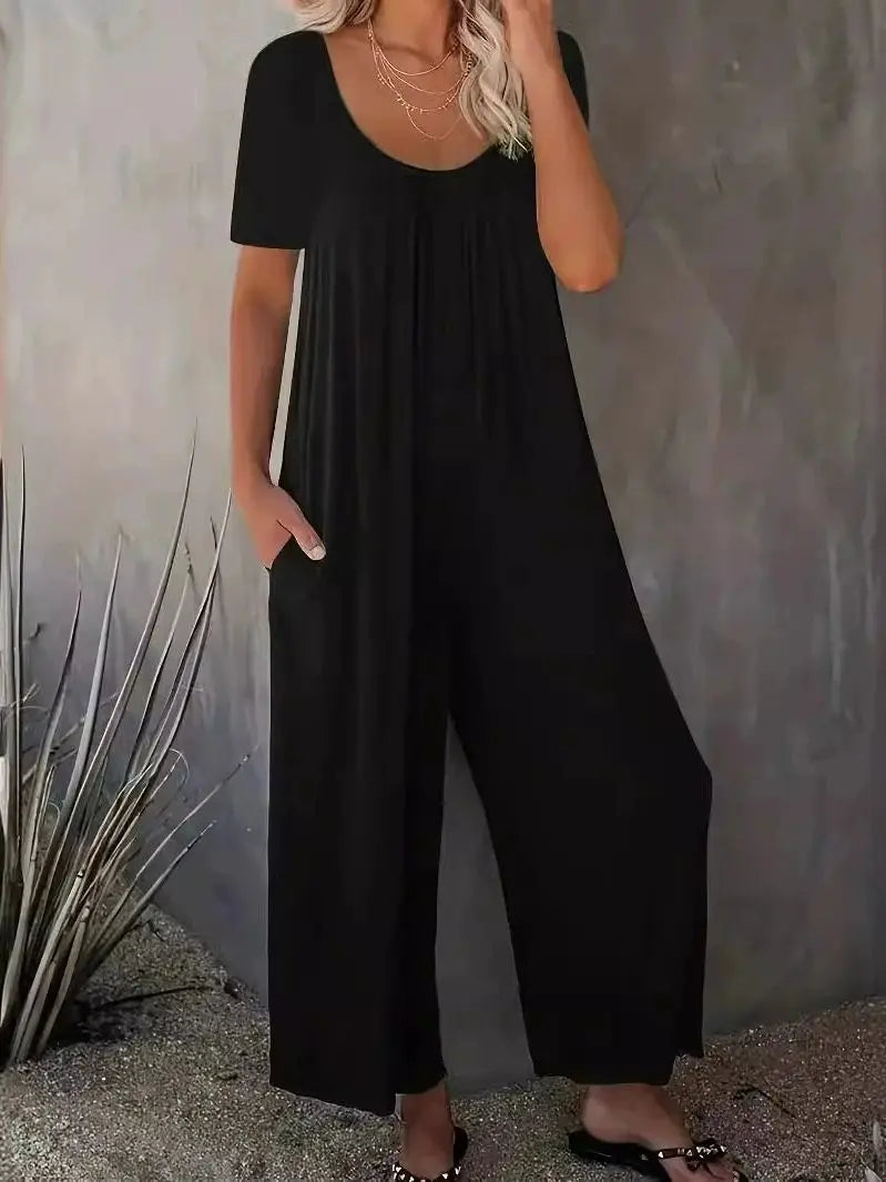 Cassie | Casual Effen Kleur Jumpsuit met Zakken
