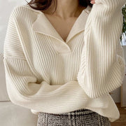 Comfortabel Herfst/ Wintertrui Met Kraag Dames - Dana