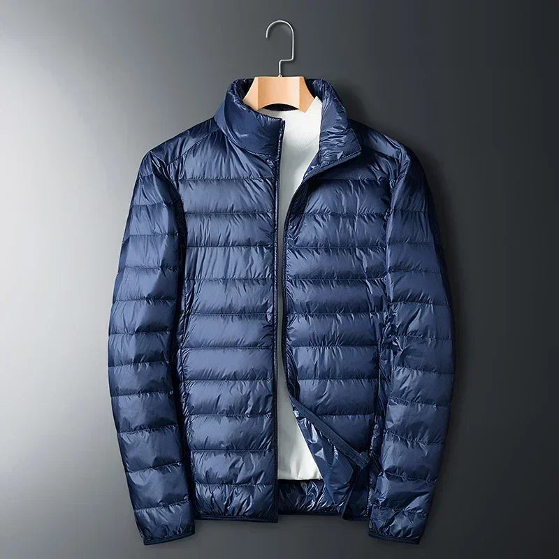 Heren Lichtgewicht Puffer Jas Met Compacte Opbergzak