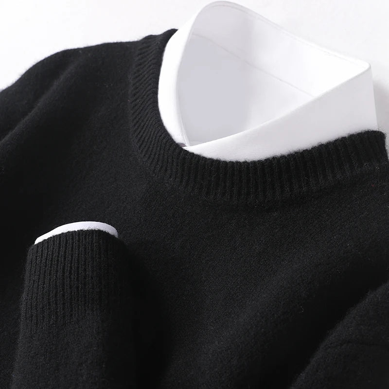 Fijngebreide Crewneck Trui Heren Regular Fit
