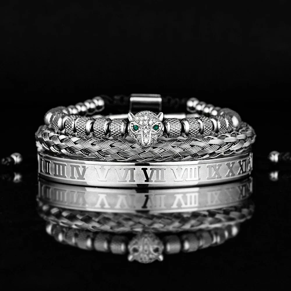 Roman Panther Drie-laags Armband Set