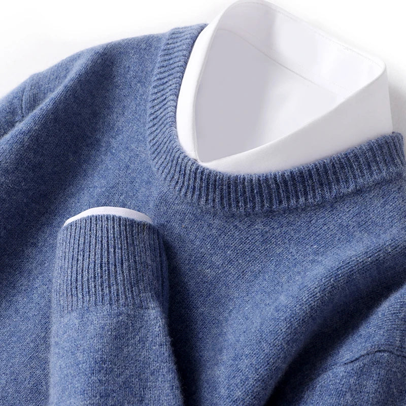 Fijngebreide Crewneck Trui Heren Regular Fit