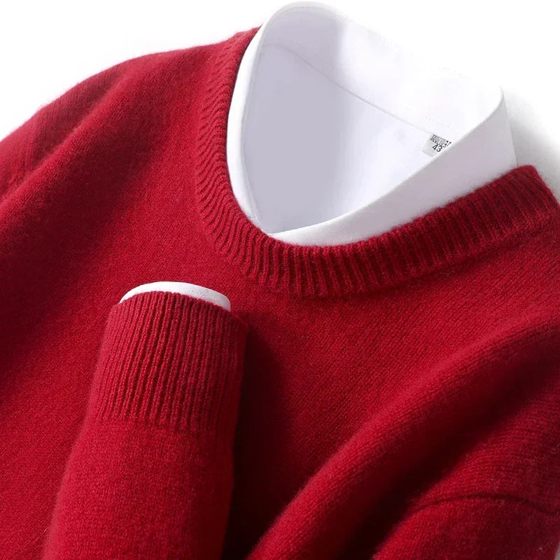 Fijngebreide Crewneck Trui Heren Regular Fit