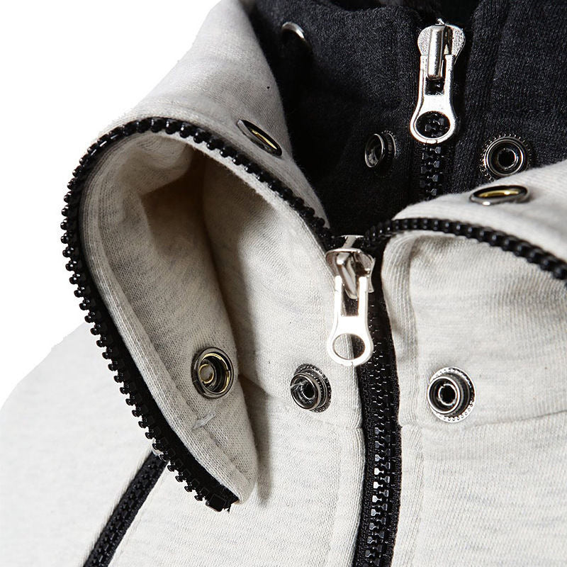 Slim-fit Fleece sportjack met Rits en Capuchon Heren