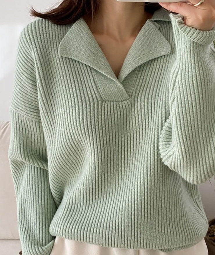 Comfortabel Herfst/ Wintertrui Met Kraag Dames - Dana