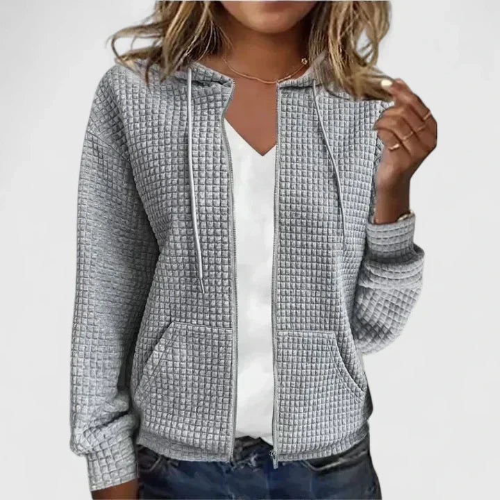 MYRA – GEQUILTE ZIP-UP HOODIE