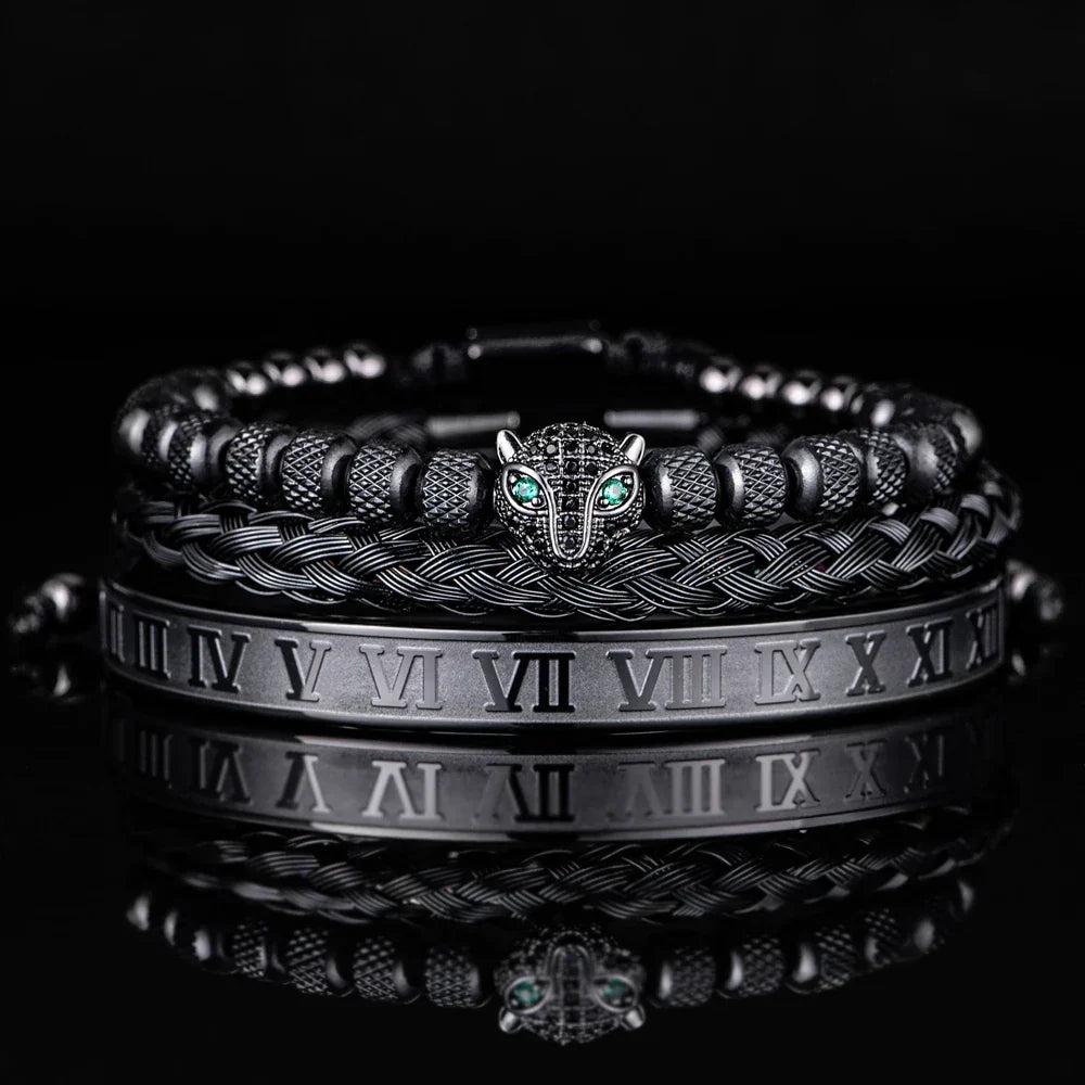 Roman Panther Drie-laags Armband Set