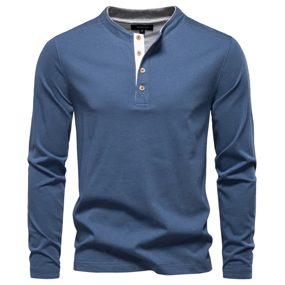 Barry | Henley Heren  Shirt Met Lange Mouwen