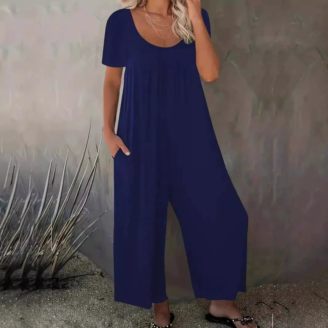 Cassie | Casual Effen Kleur Jumpsuit met Zakken