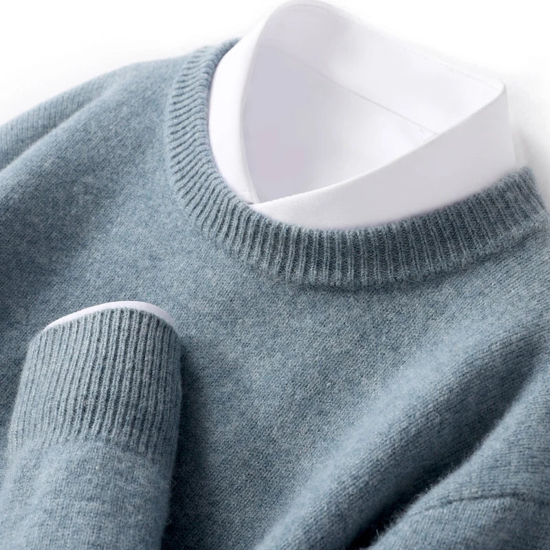 Fijngebreide Crewneck Trui Heren Regular Fit