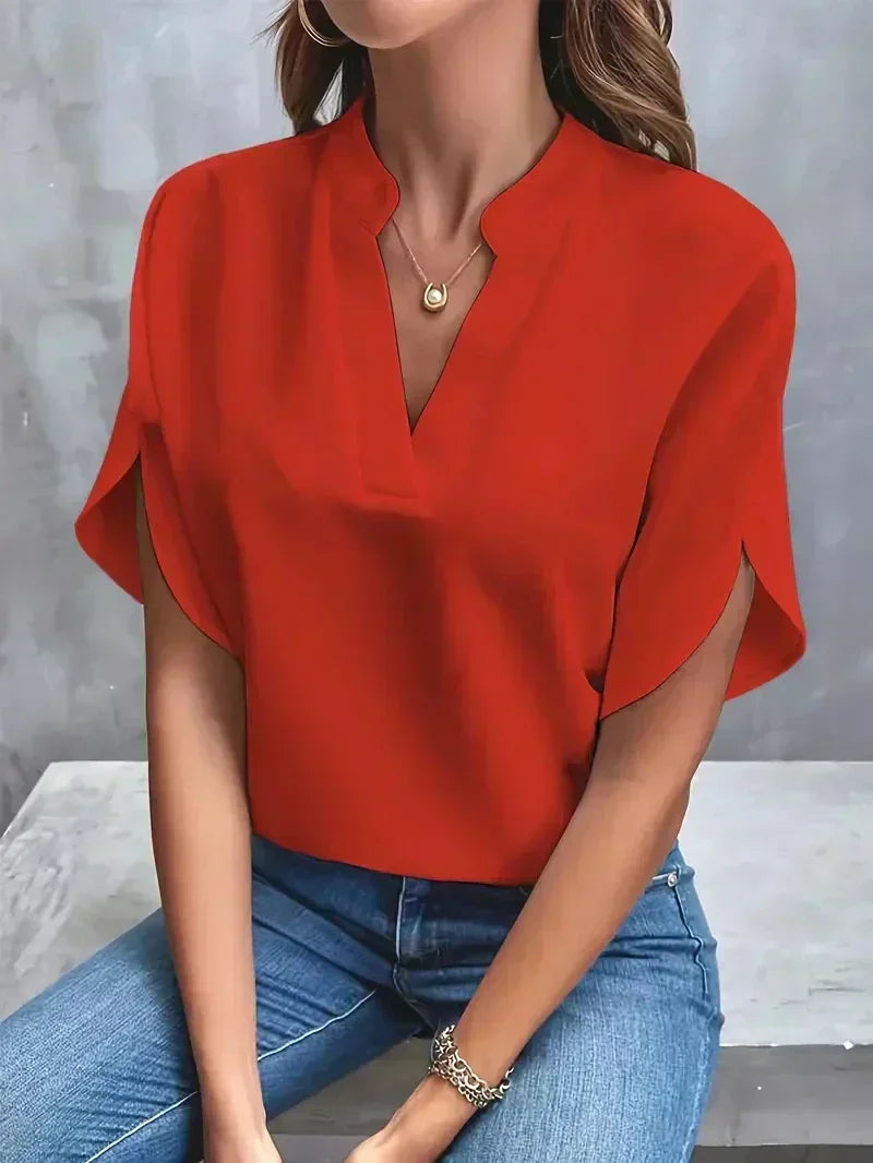 Rosa - Elegante V-Hals Top