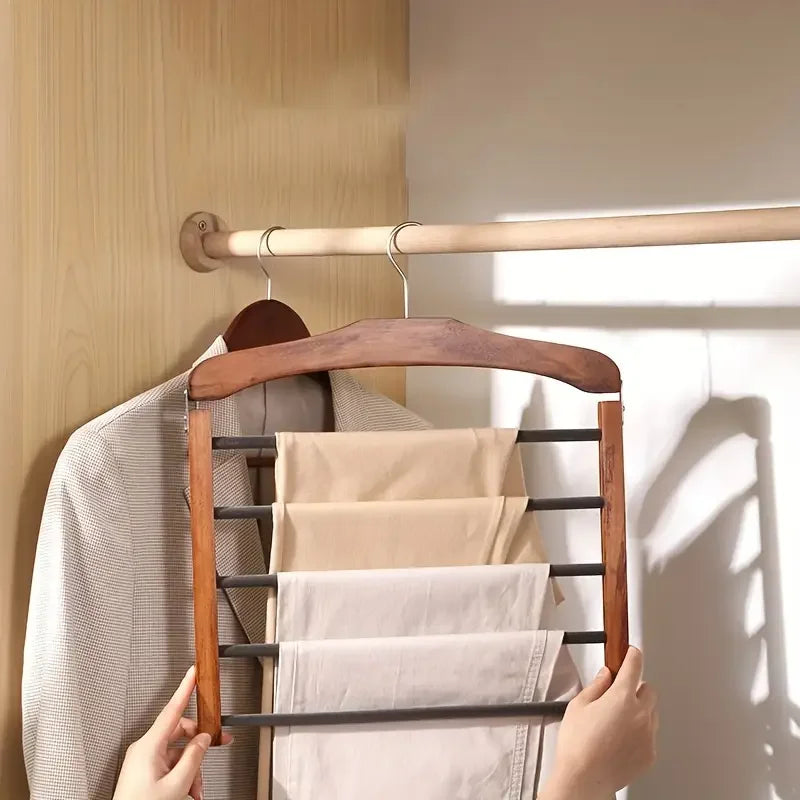 Premium Walnoot Houten Multi-Bar Hanger