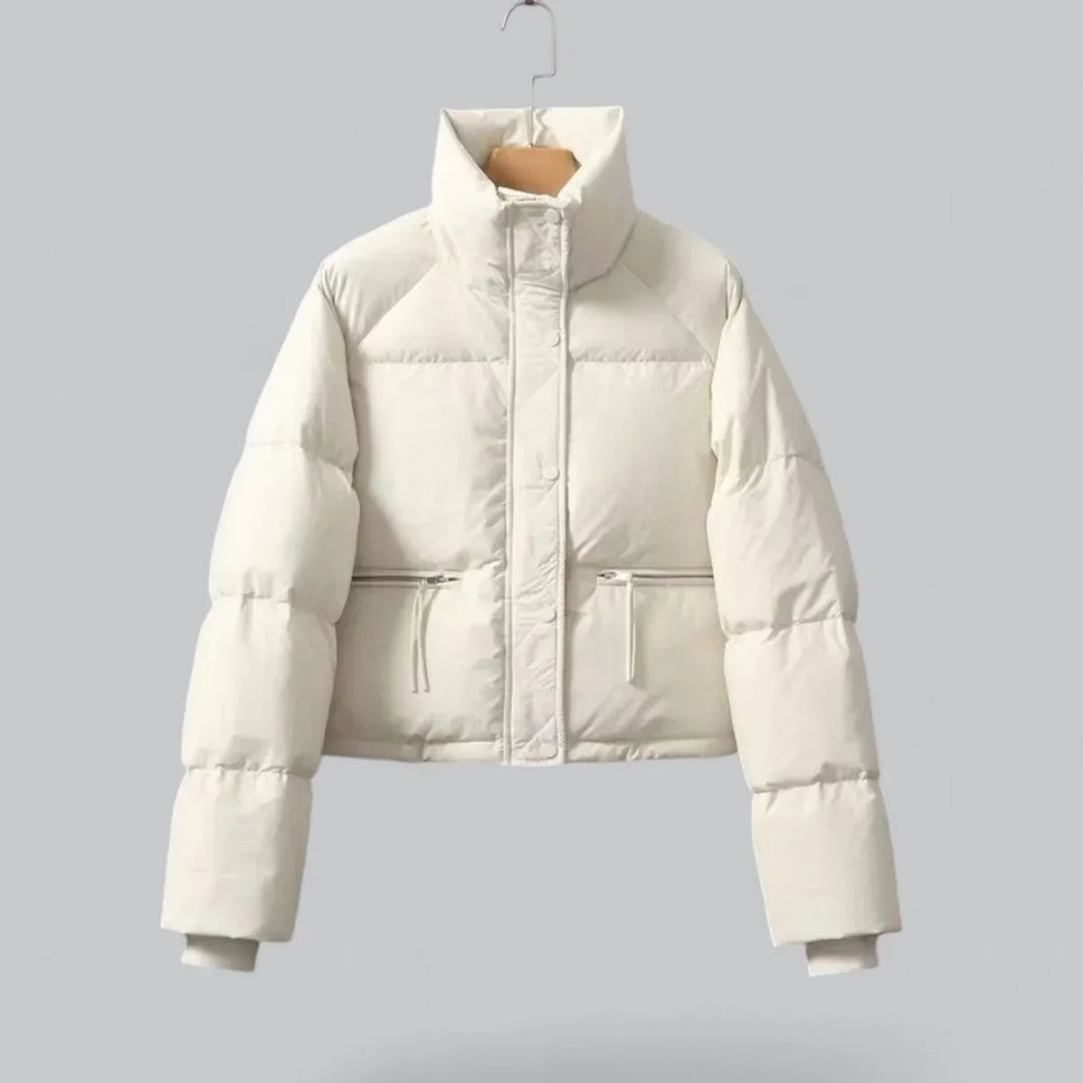 Comfortabel Puffer Korte Winterjas Met Openstaande Kraag Voor Dames - Rachel