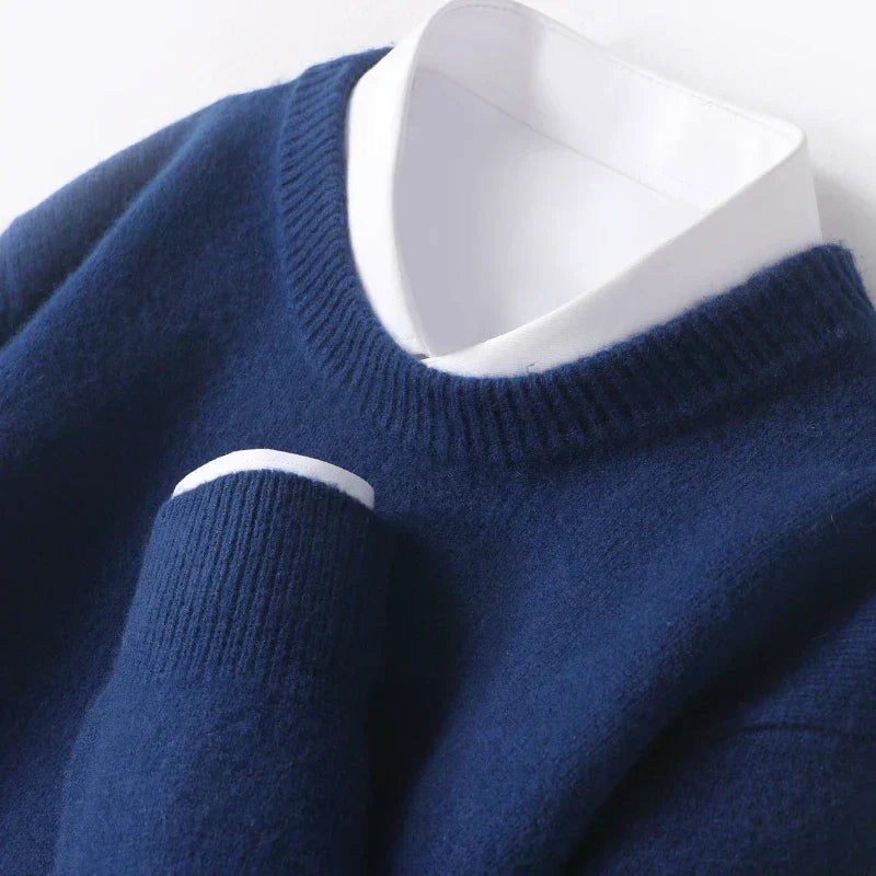 Fijngebreide Crewneck Trui Heren Regular Fit