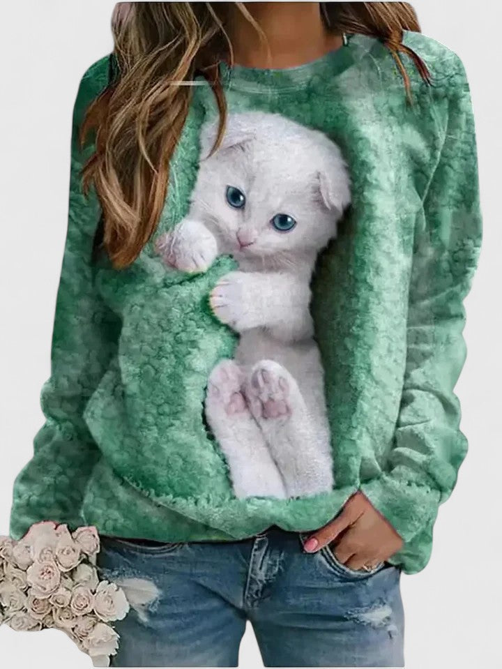 MAE – KNUS KATTENPRINT TRUI