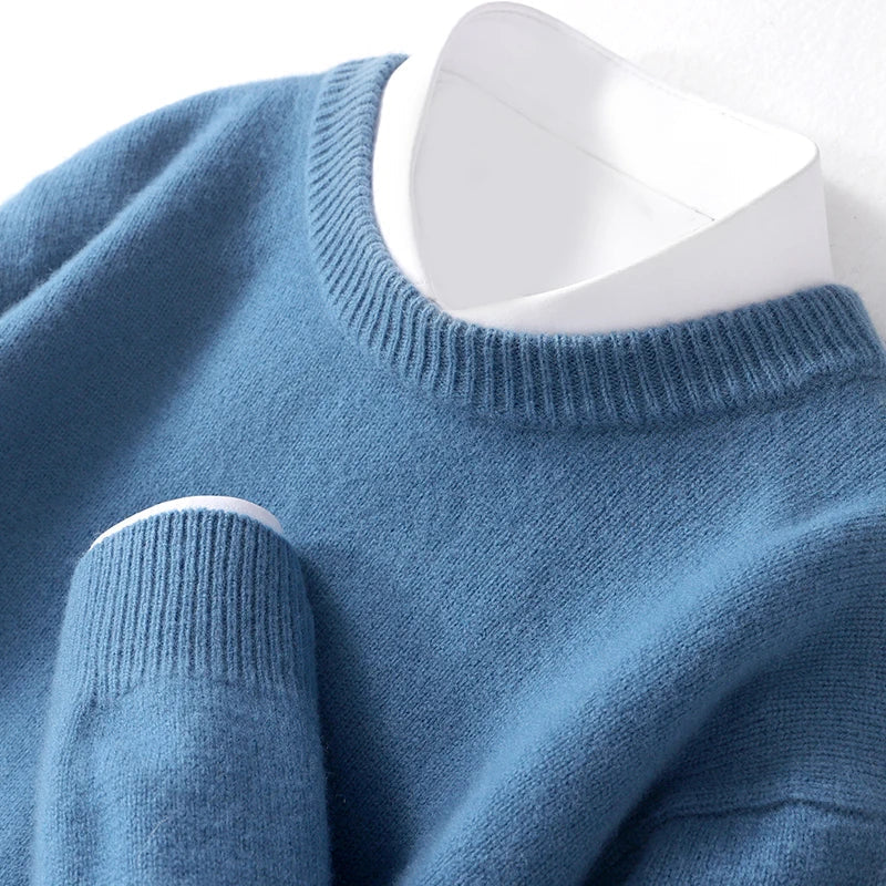 Fijngebreide Crewneck Trui Heren Regular Fit