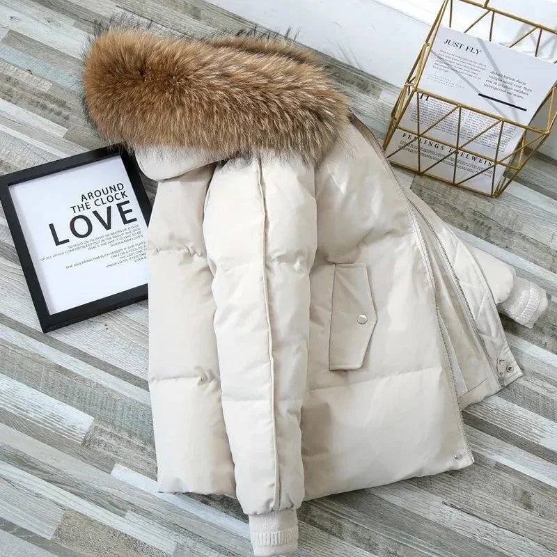 Comfortabel Dames Winterjas Met Imitatiebont - Ami