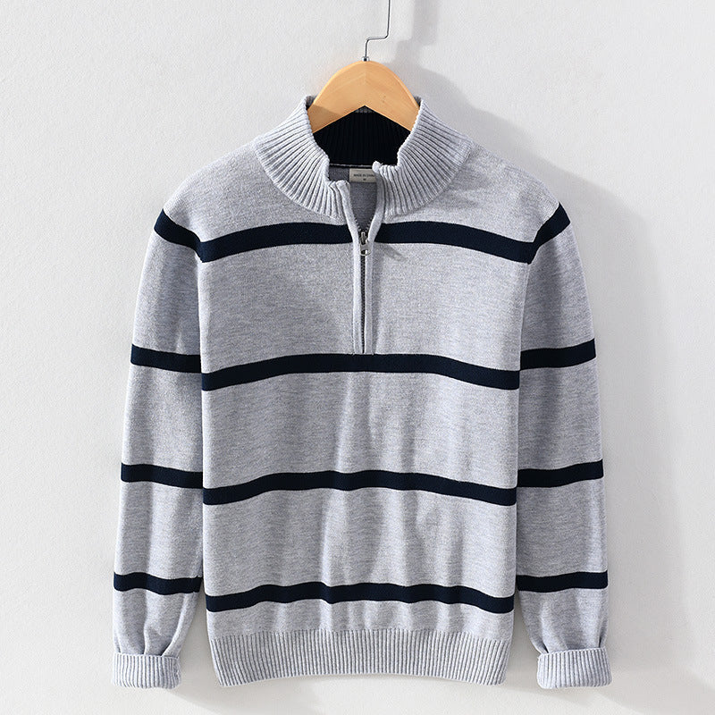 Hiro Katoenen Quarter-Zip Trui