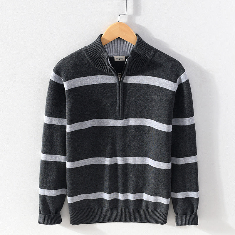 Hiro Katoenen Quarter-Zip Trui
