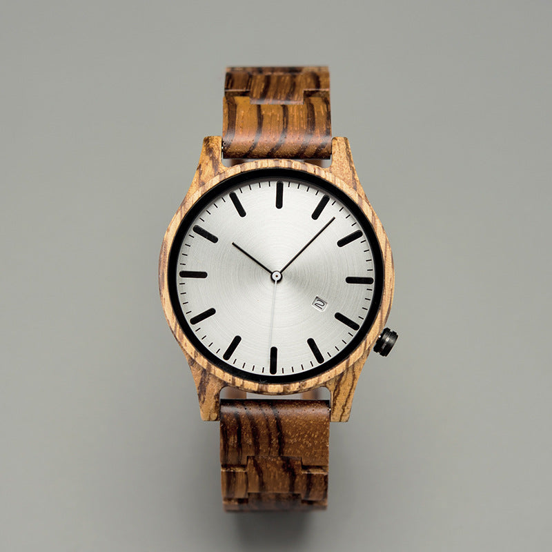 Elias Walnoten Houten Kwarts Horloge
