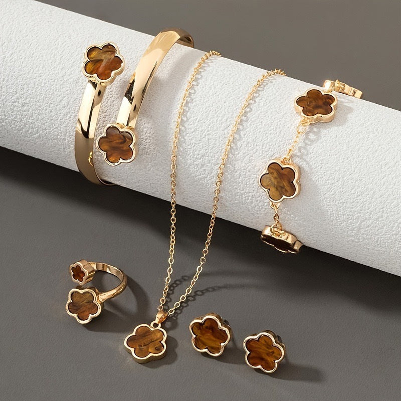 Gelukkige Klaver Sieraden 4-Delige Set