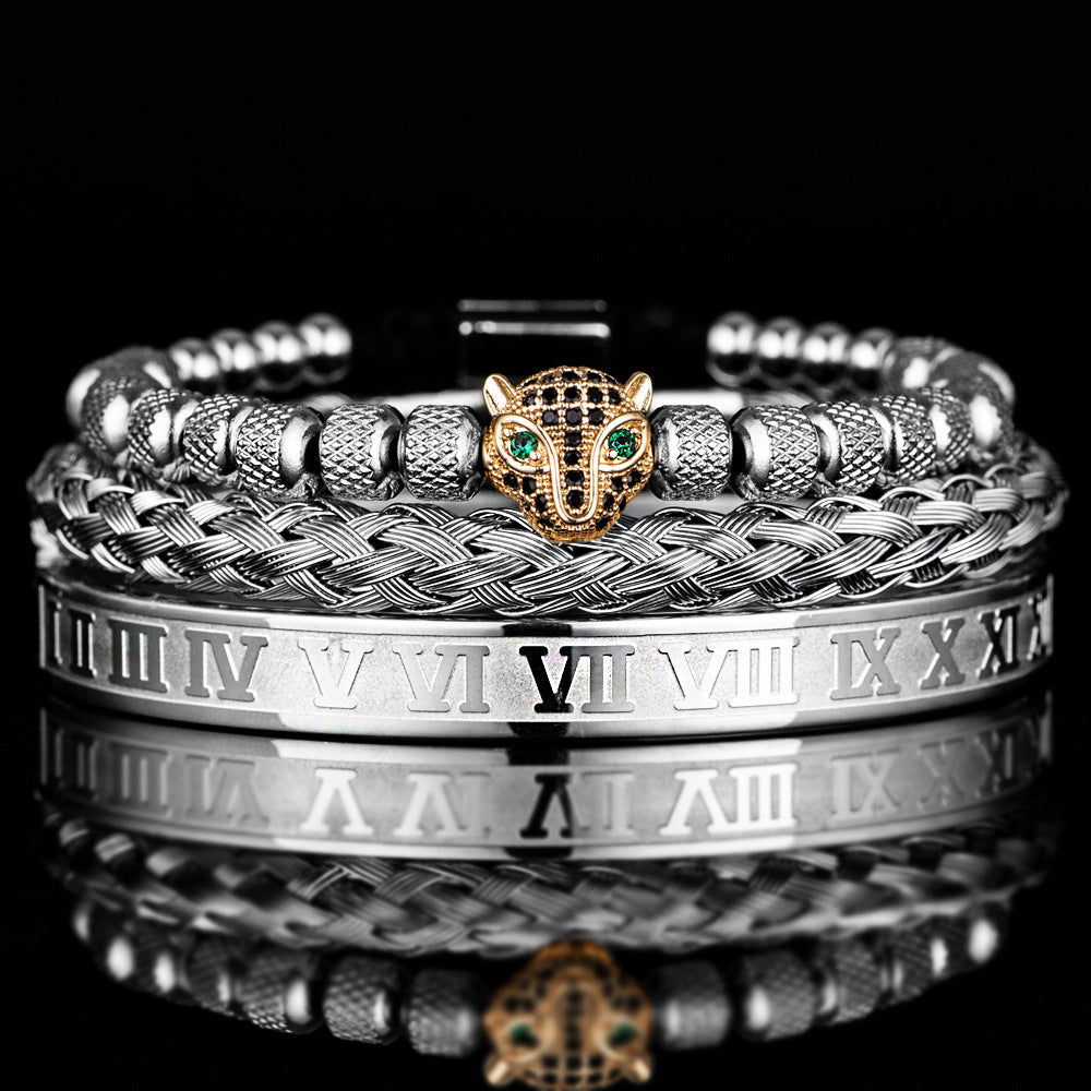 Roman Panther Drie-laags Armband Set