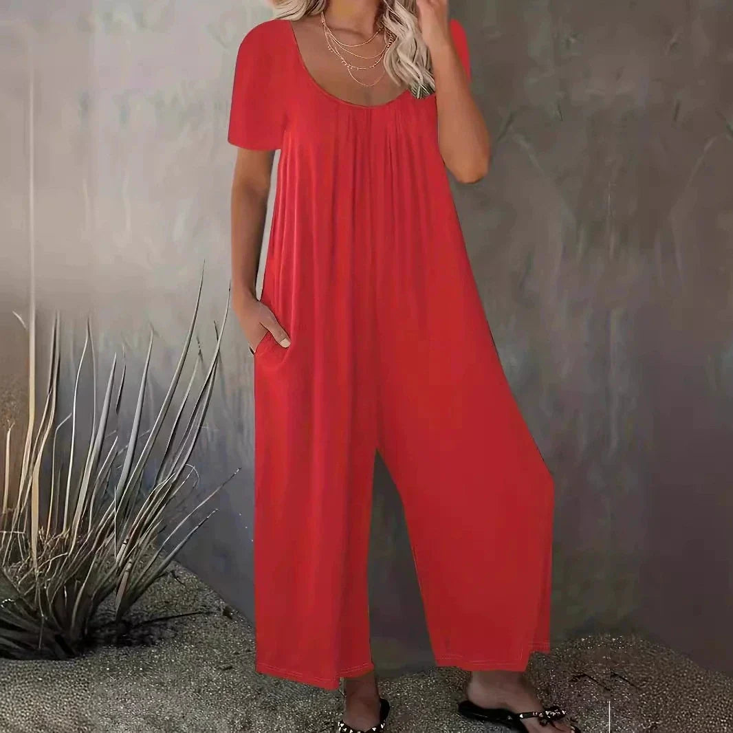 Cassie | Casual Effen Kleur Jumpsuit met Zakken