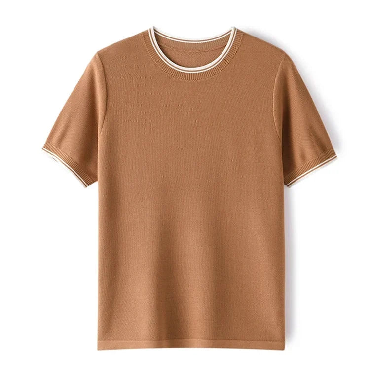 Calder Katoen Zijde Korte Mouwen Shirt