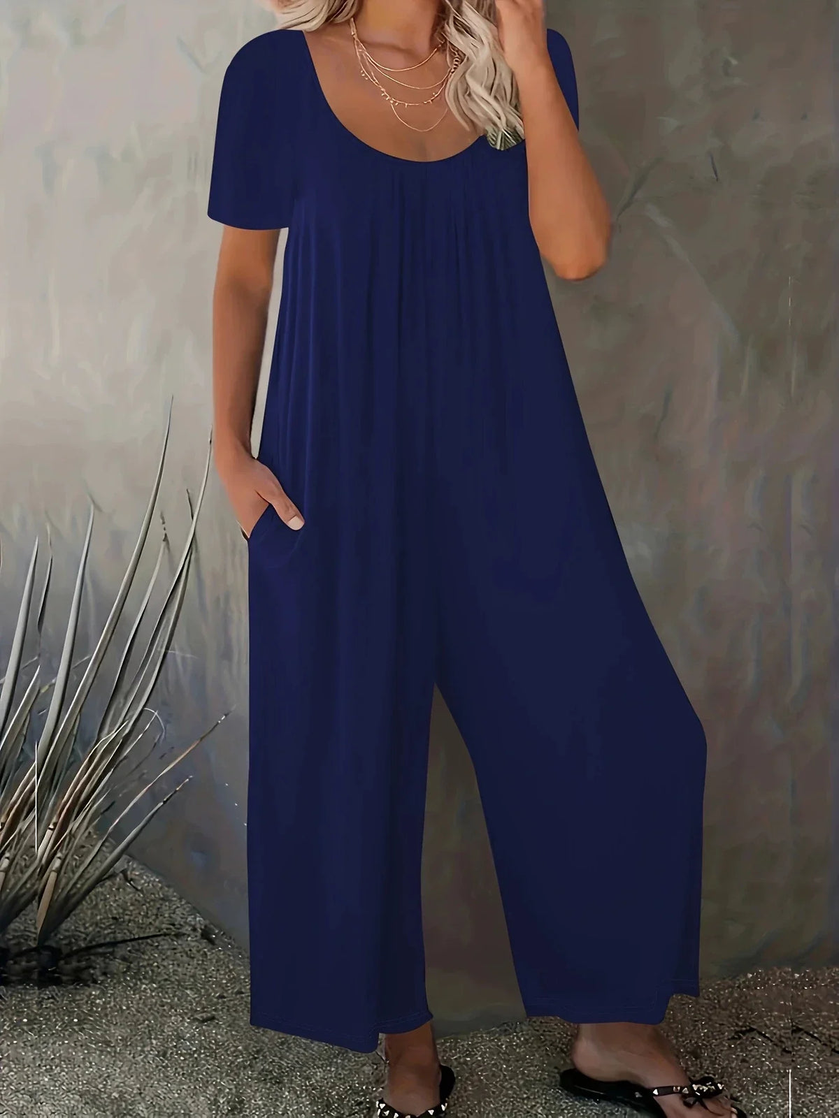 Cassie | Casual Effen Kleur Jumpsuit met Zakken
